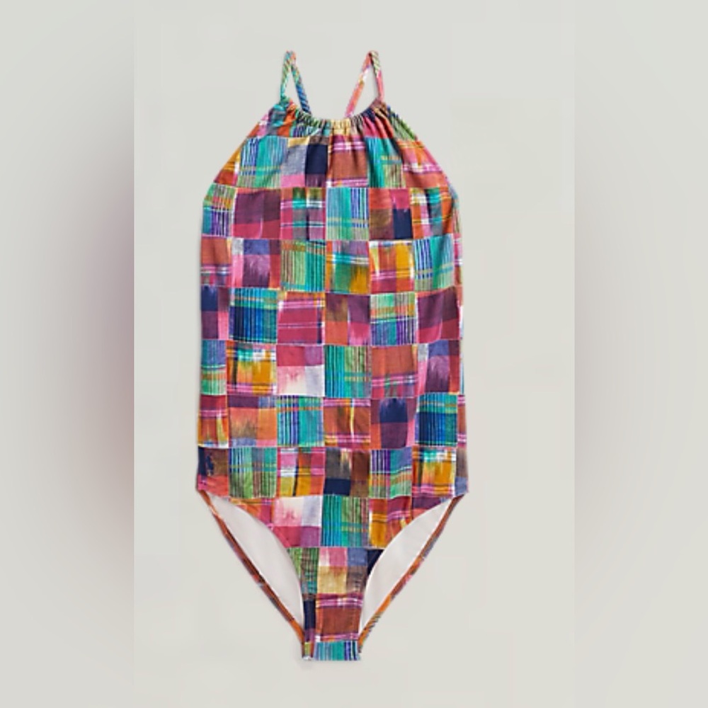 Ralph Lauren Patchwork One Piece Bathing Suit. Size 12